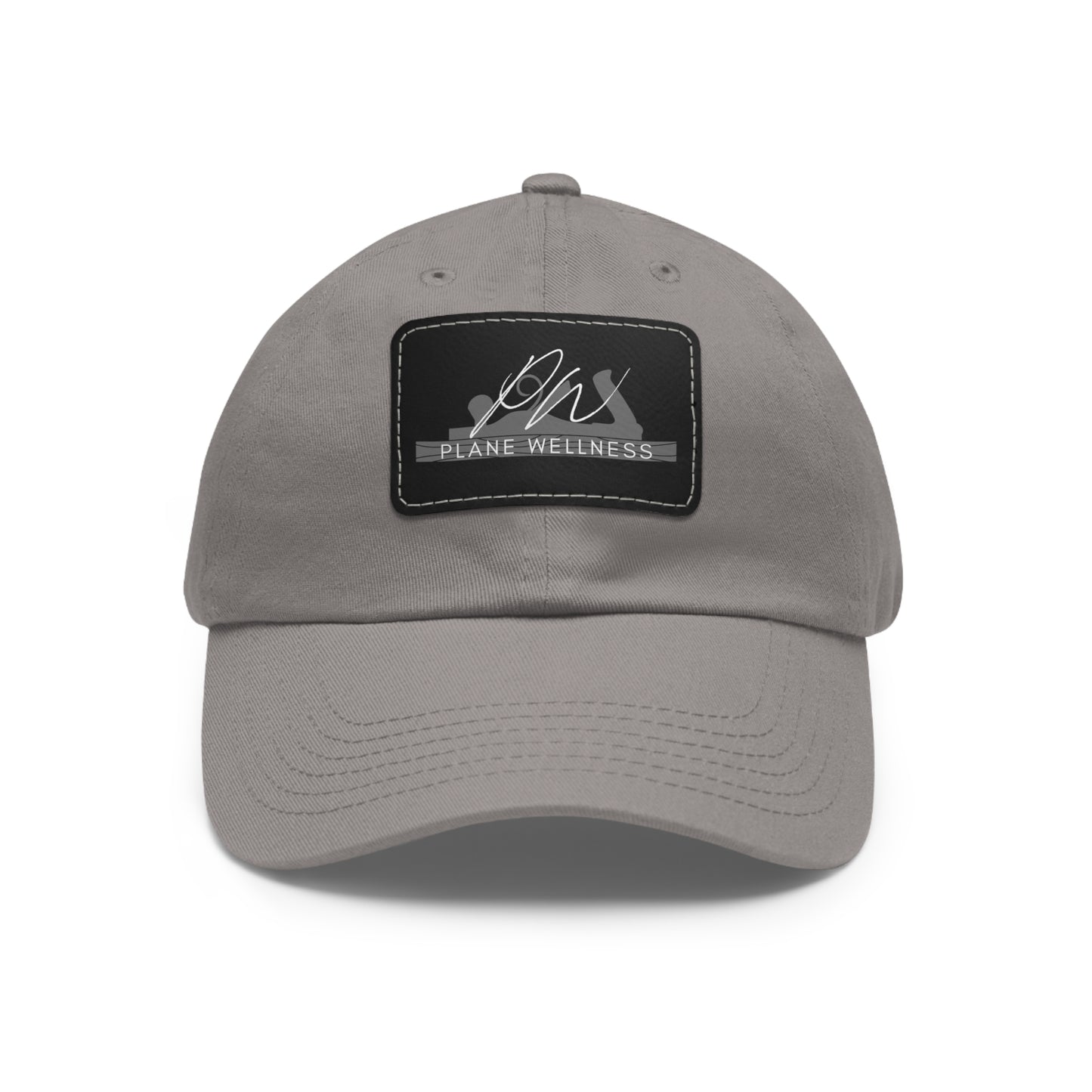 Plane Wellness Hat with Leather Patch Logo (Rectangle)