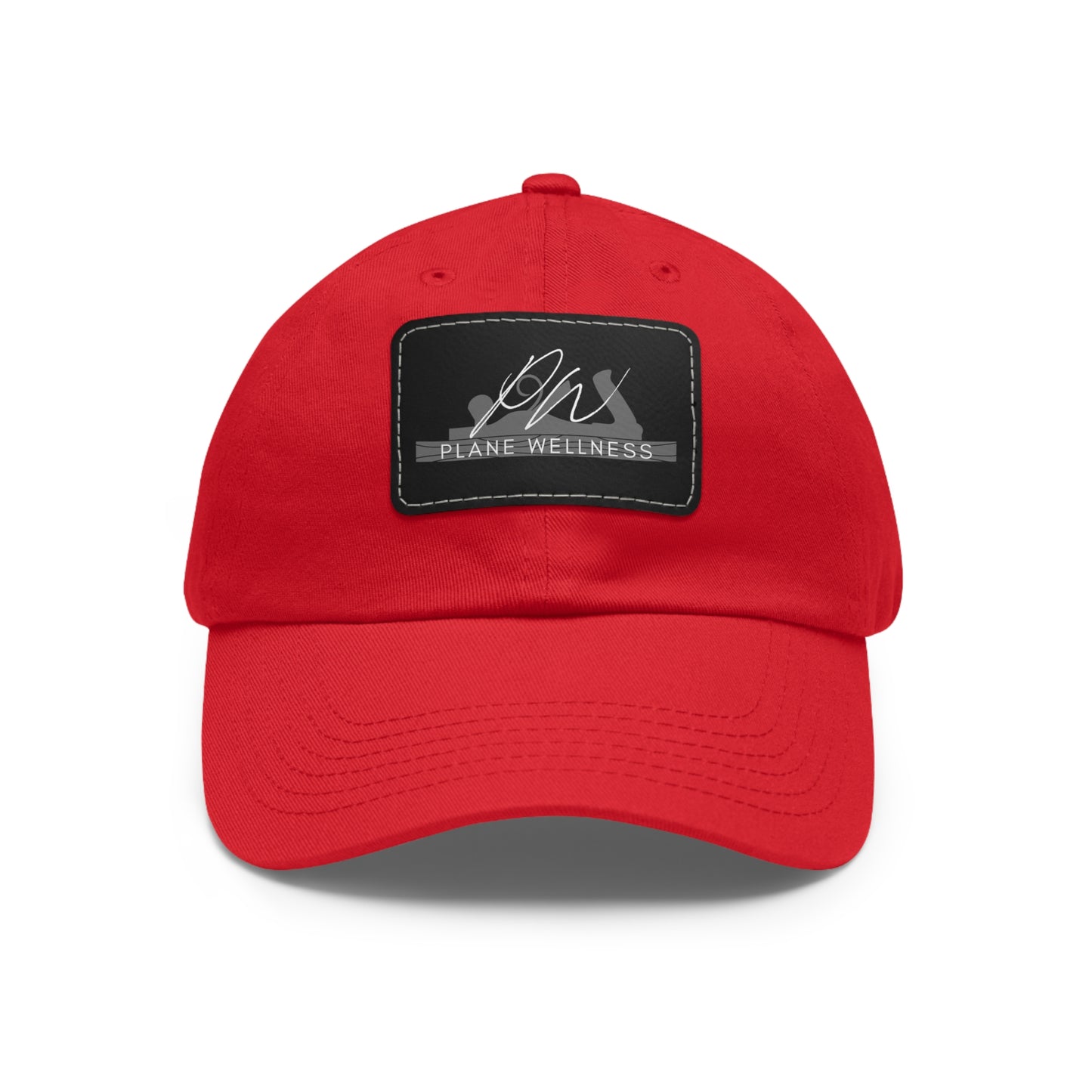 Plane Wellness Hat with Leather Patch Logo (Rectangle)