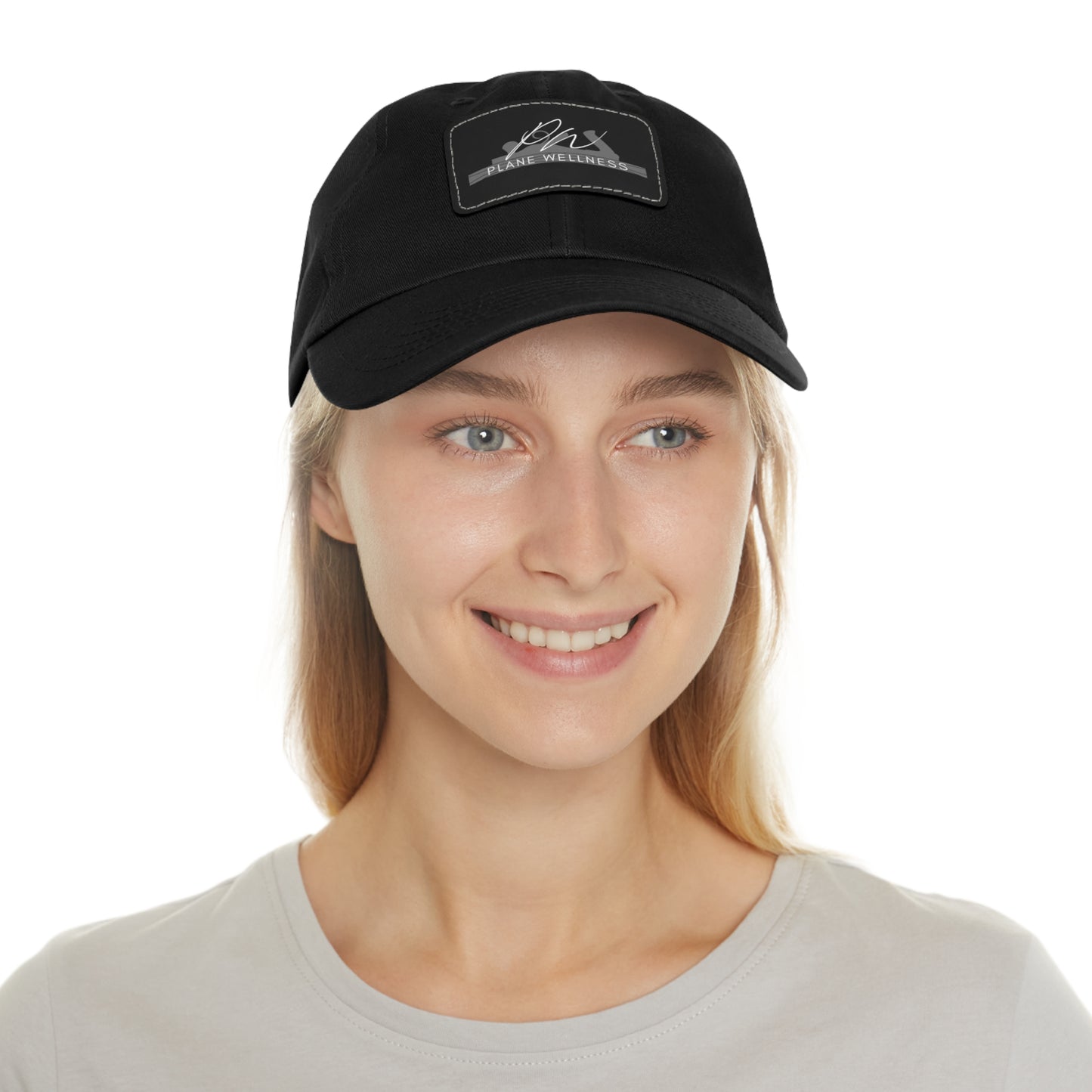 Plane Wellness Hat with Leather Patch Logo (Rectangle)