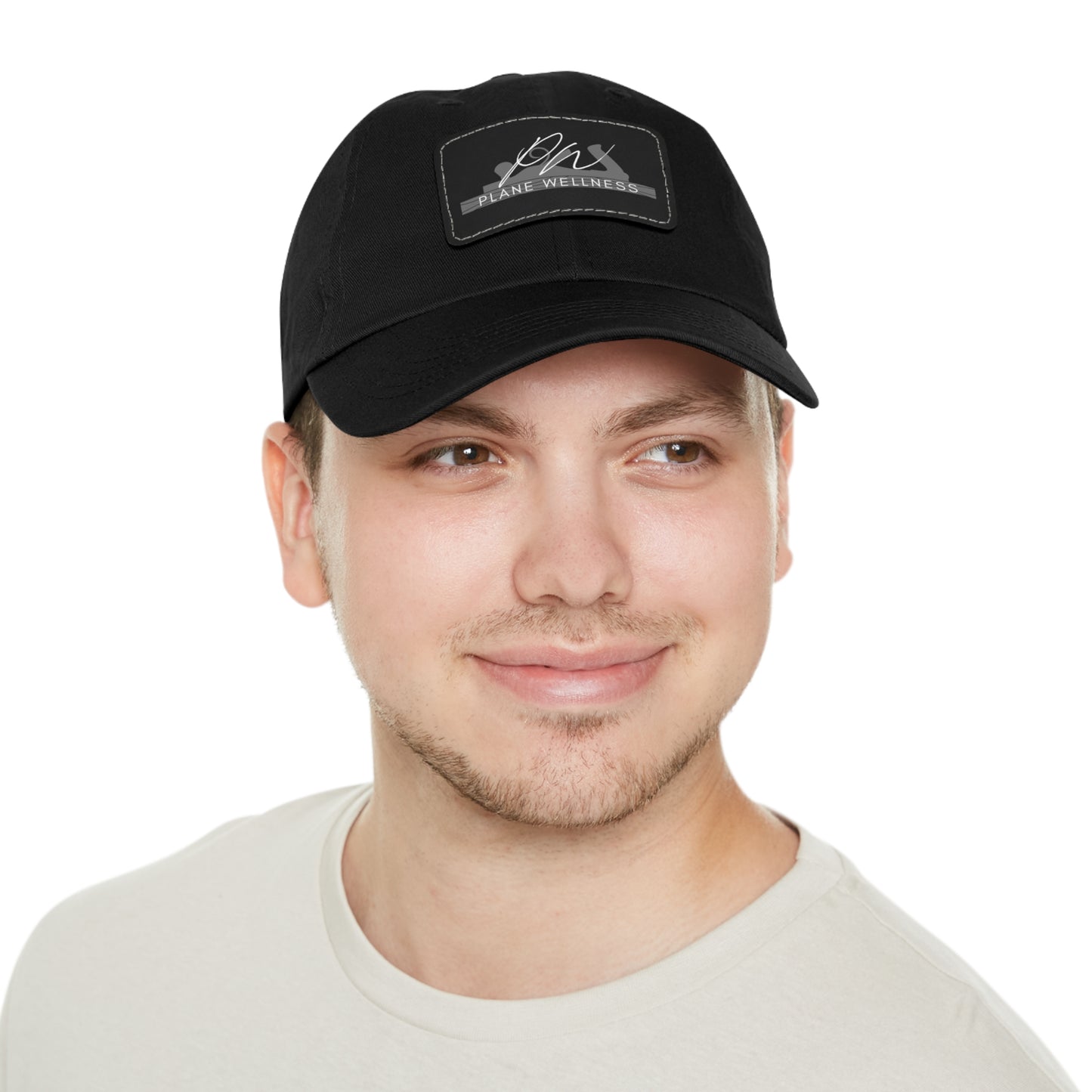 Plane Wellness Hat with Leather Patch Logo (Rectangle)