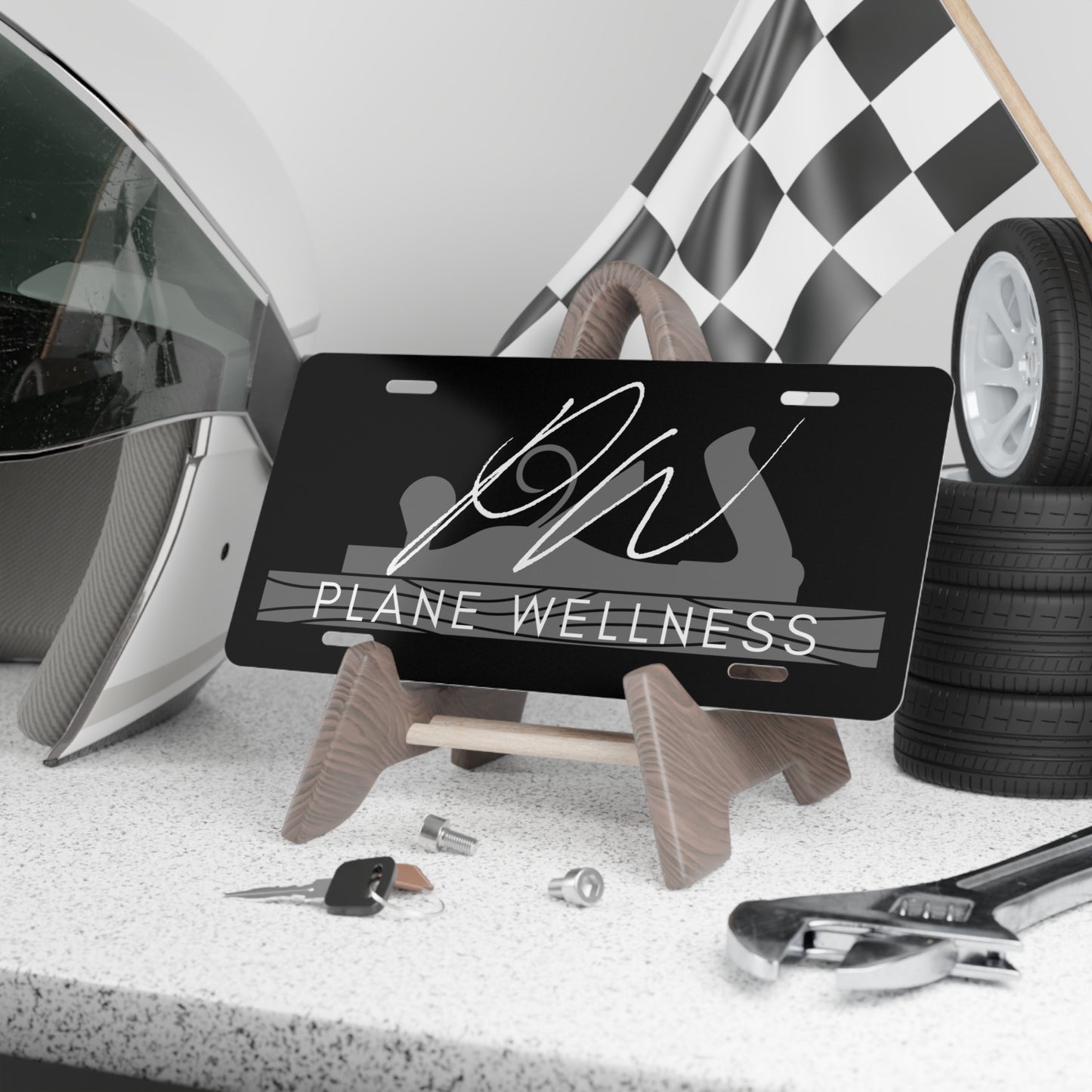 Plane Wellness Car Vanity Plate