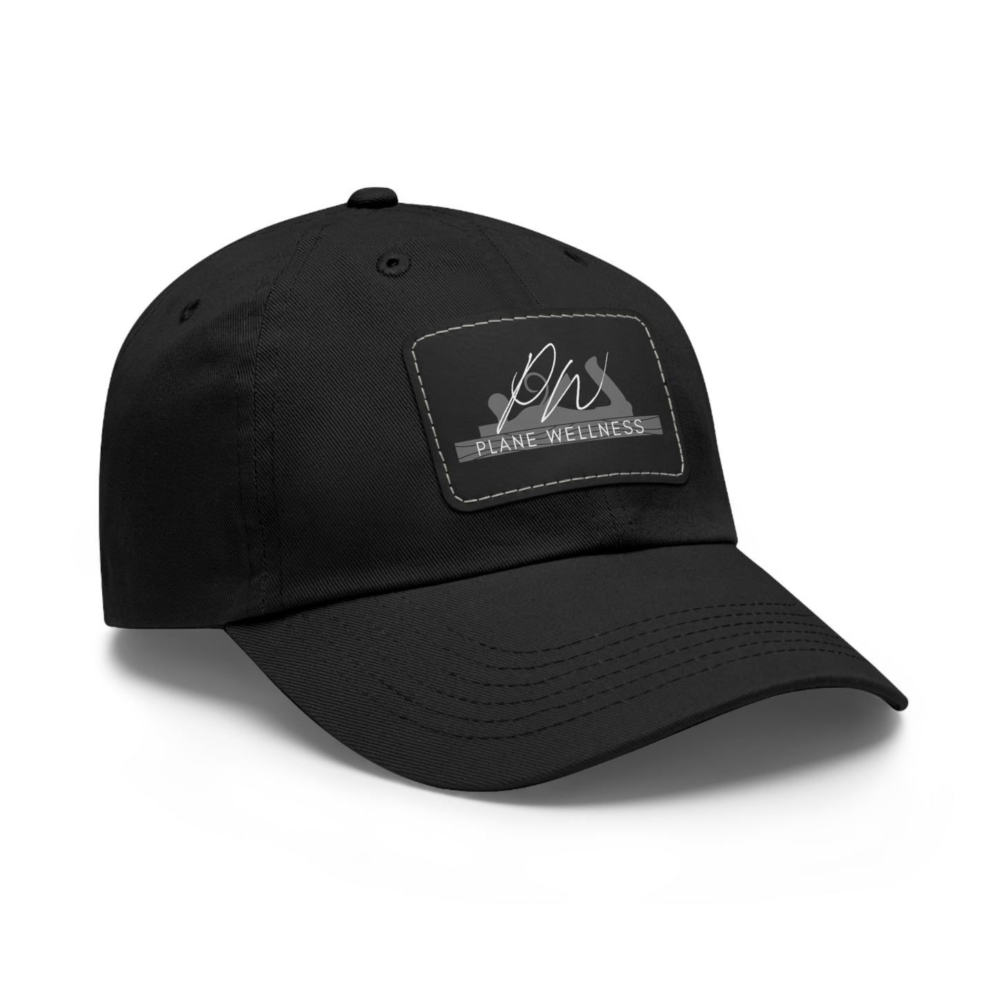 Plane Wellness Hat with Leather Patch Logo (Rectangle)