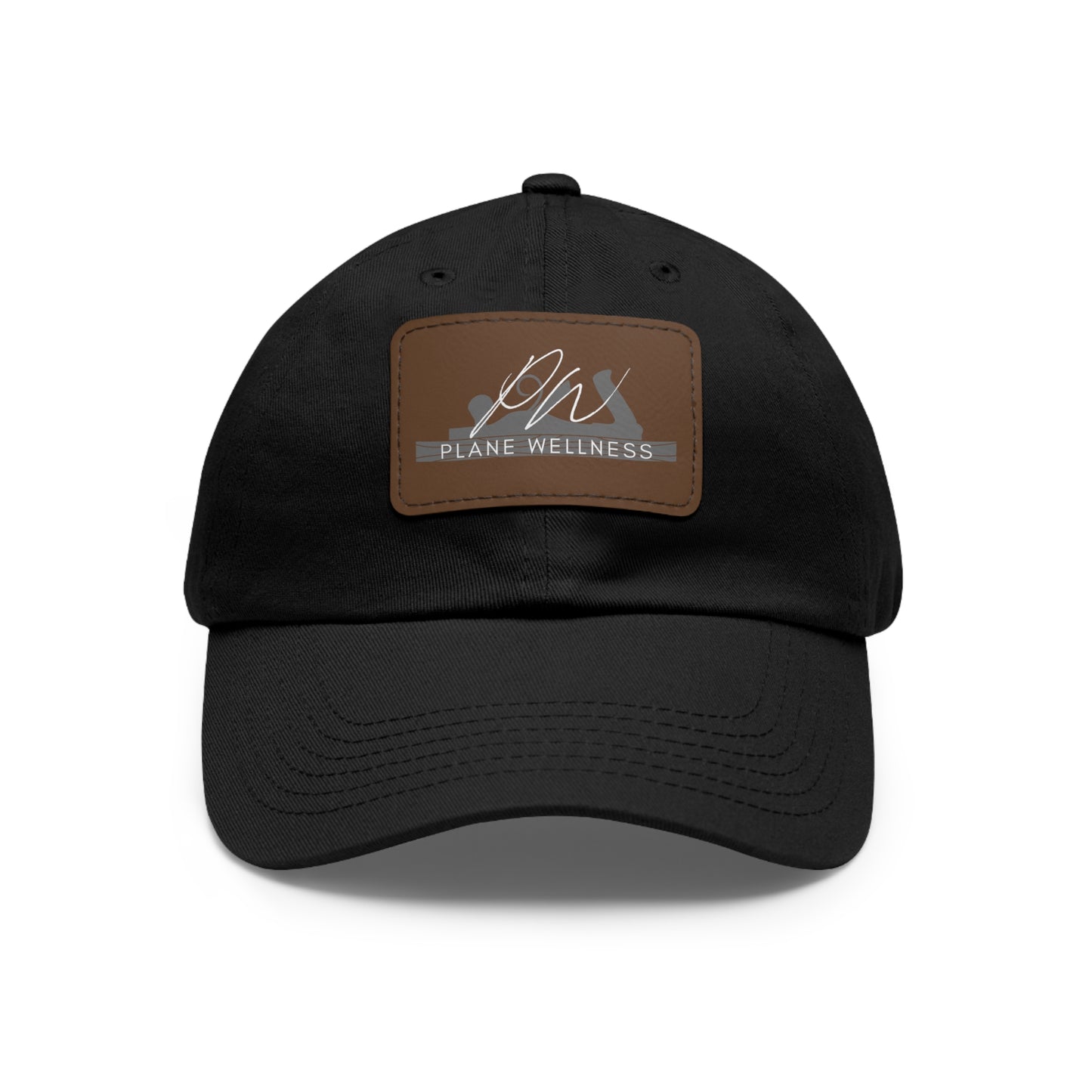 Plane Wellness Hat with Leather Patch Logo (Rectangle)