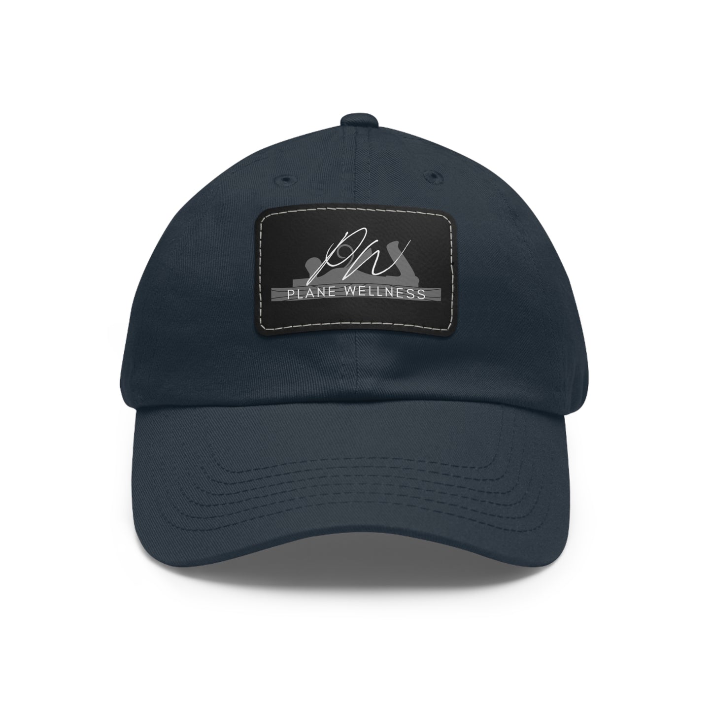 Plane Wellness Hat with Leather Patch Logo (Rectangle)
