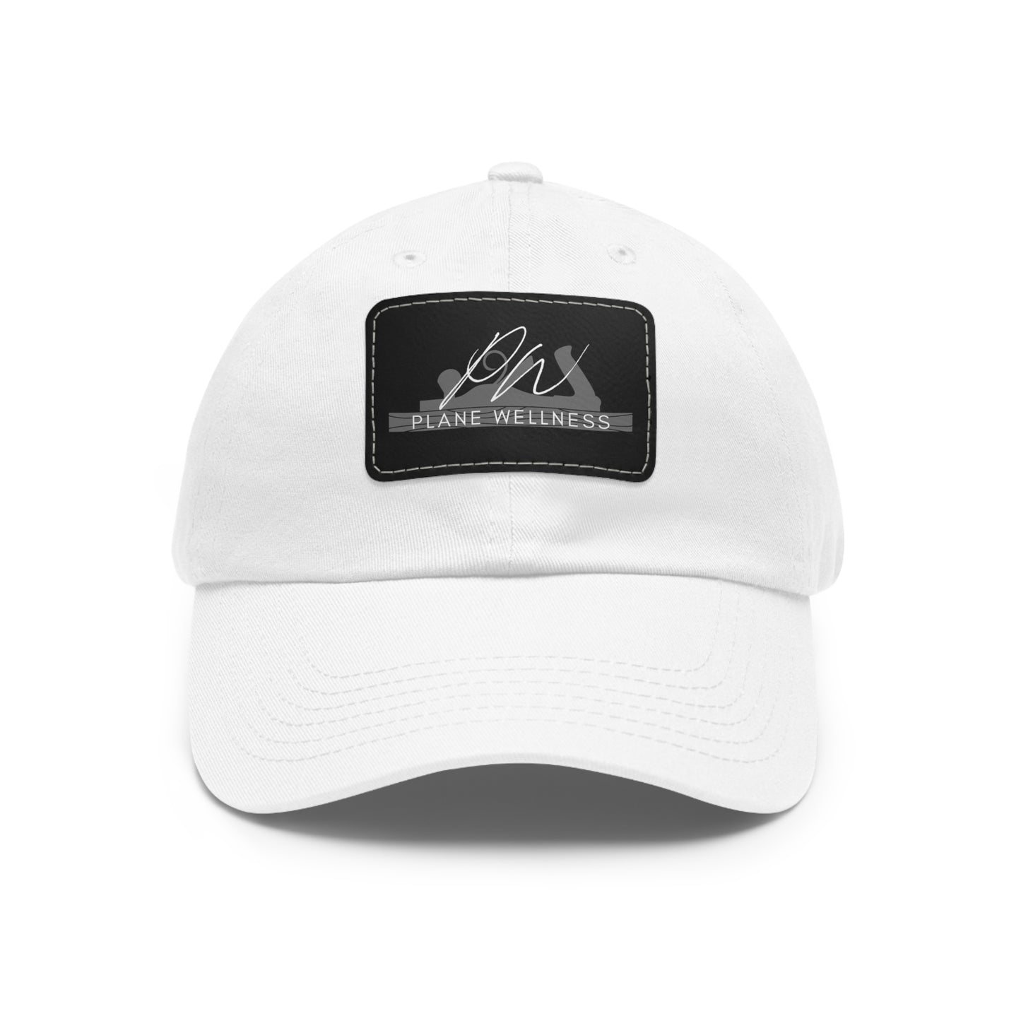 Plane Wellness Hat with Leather Patch Logo (Rectangle)