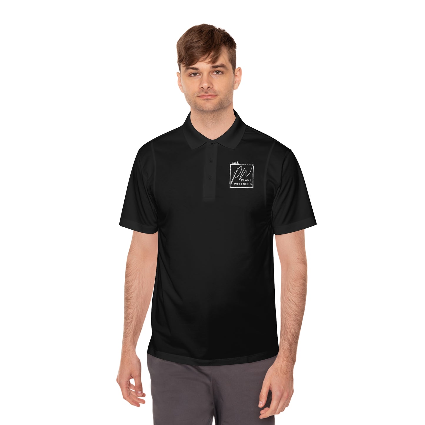 Plane Wellness Square Logo Men's Sport Polo Shirt