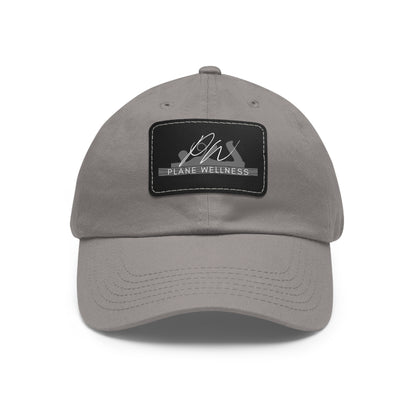 Plane Wellness Hat with Leather Patch Logo (Rectangle)