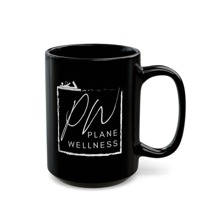 Plane Wellness Square Logo Black Mug (11oz, 15oz)