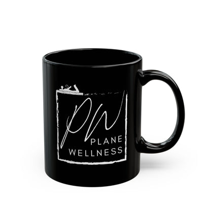 Plane Wellness Square Logo Black Mug (11oz, 15oz)