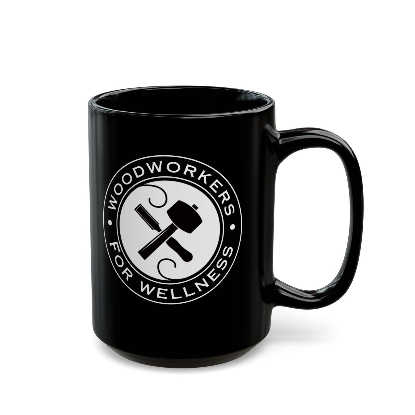 Woodworkers for Wellness Black Mug (11oz, 15oz)