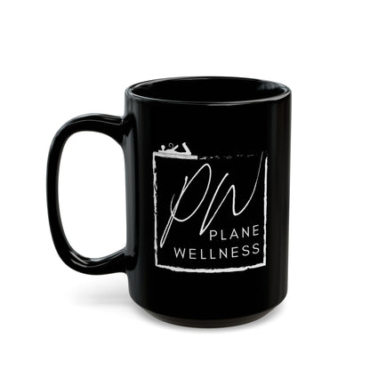 Plane Wellness Square Logo Black Mug (11oz, 15oz)