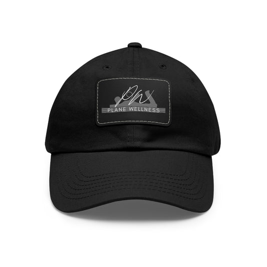 Plane Wellness Hat with Leather Patch Logo (Rectangle)