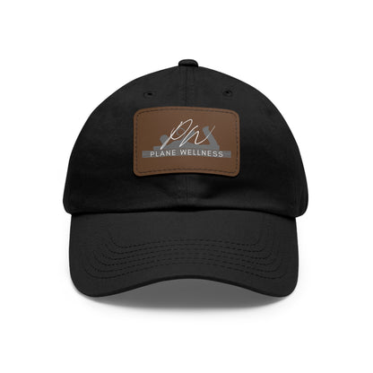 Plane Wellness Hat with Leather Patch Logo (Rectangle)