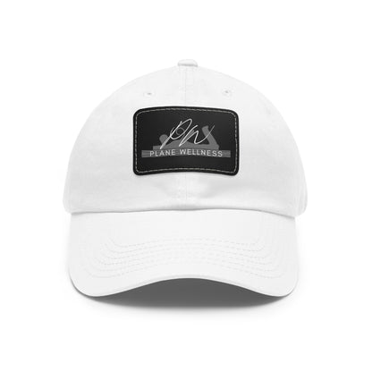 Plane Wellness Hat with Leather Patch Logo (Rectangle)