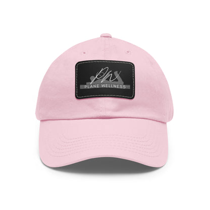 Plane Wellness Hat with Leather Patch Logo (Rectangle)